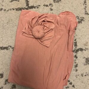 Knot Baby Pink Swaddle Blanket with Knot Hat